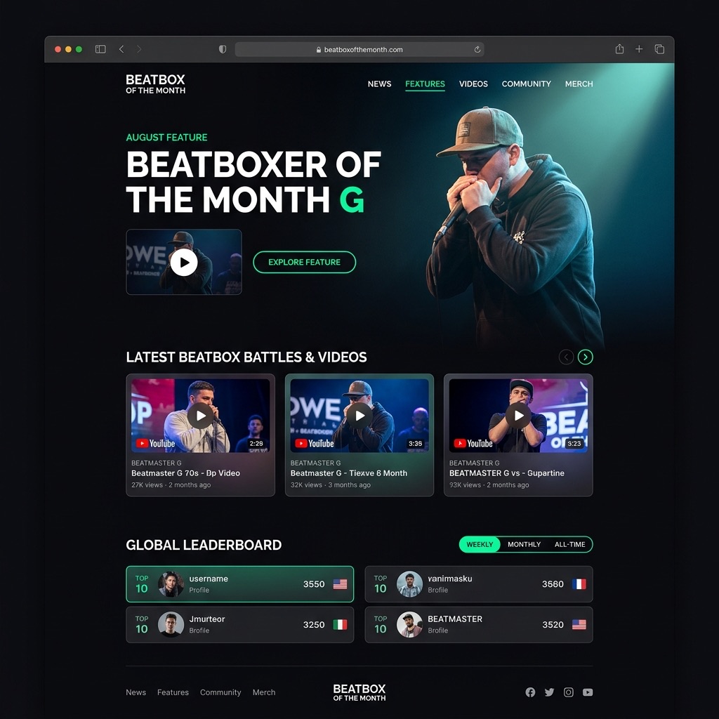 Beatbox of the Month — media platform redesign concept
